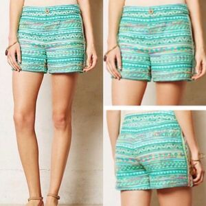 Anthropologie Elevenes Blue/Green Patterned Women Shorts‎